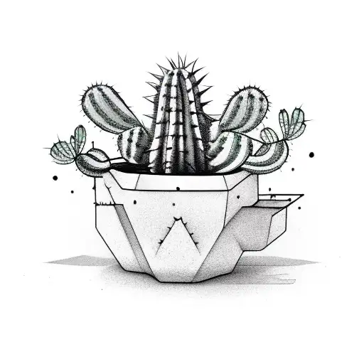 Cactus In A Funky Pot