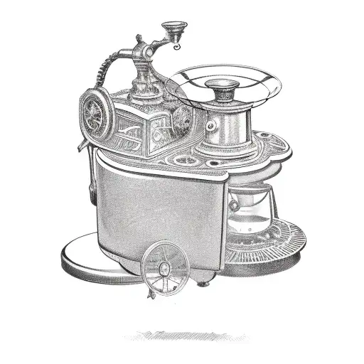 A Vintage Coffee Grinder With Intricate Gears And Mechanisms