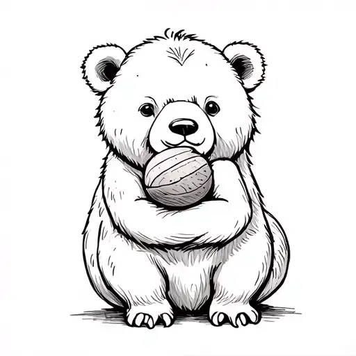 Bear Holding Hazelnut