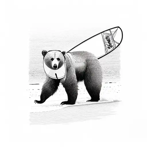 Bear With A Surfboard