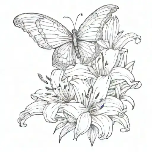 Lily Flower Butter Fly