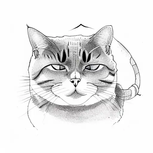 A Cat Meditating In Front Of A Serene Mountain Landscape