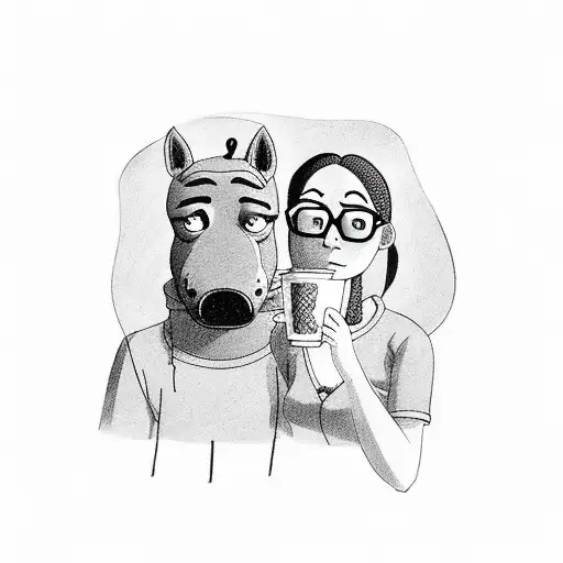 Bojack Horseman And Diane Nguyen In Caffe Drinking Coffee