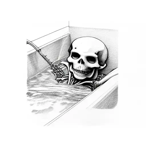 A Skeleton Taking A Bath