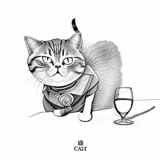 Cat With Wine