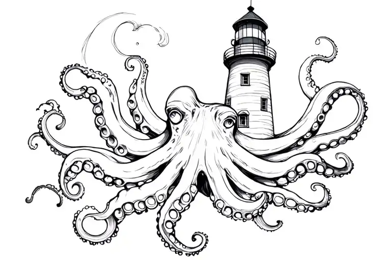 Lighthouse Inside Of A Octopus