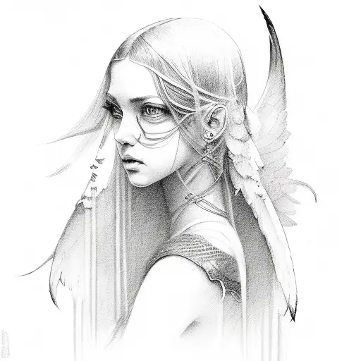 Female Angel Of Realist Person