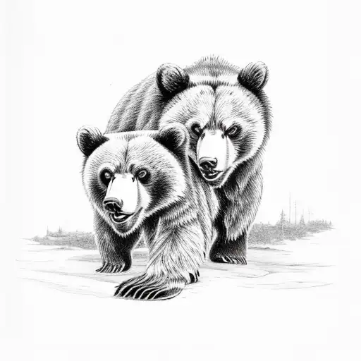 Brown Bear Next To Black Cat Next To Red Panda