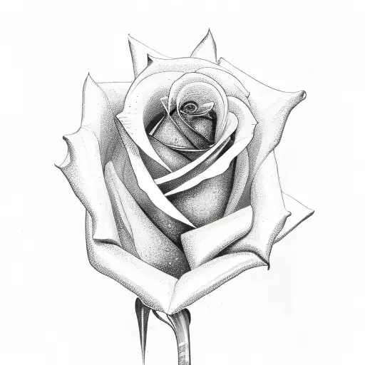 Rose With Stem And Stars