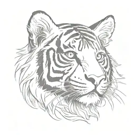 Baby Tiger Spirit Animal Of A Girl Side Profile