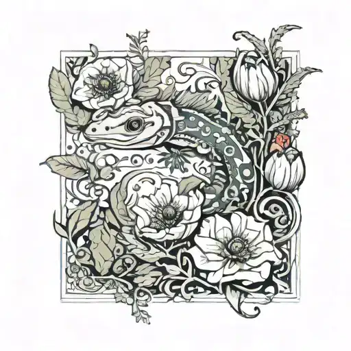 Salamander And Poppy