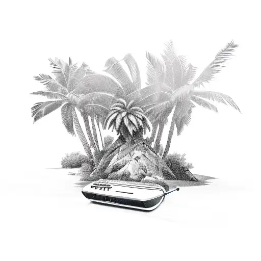 A Palm Tree Growing Out Of A Gaming Console