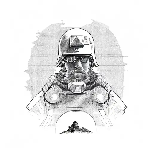 A Sketch Of A War Hero With Their Iconic Quote