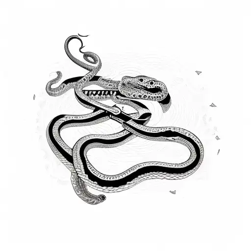 Sword With A Snake Saying No Fear