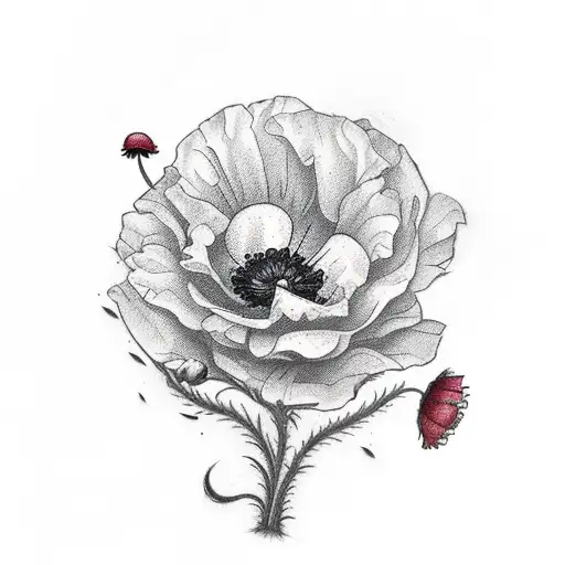 A Realistic Tattoo Of An Open Book With Vibrant Poppies Blooming Out Of Its Pages