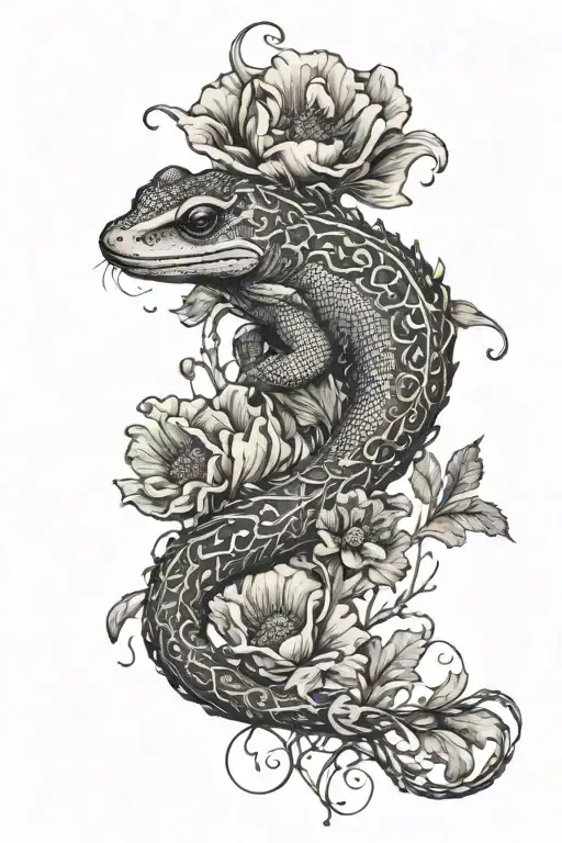 Salamander And Poppy