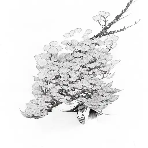 Katana Turning Into Cherry Blossom Petals