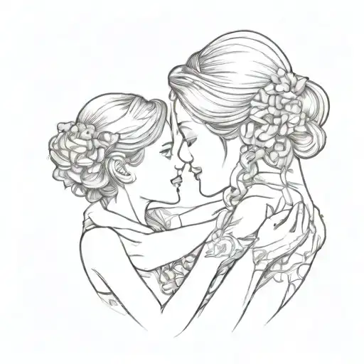 Mother And Kids Hand