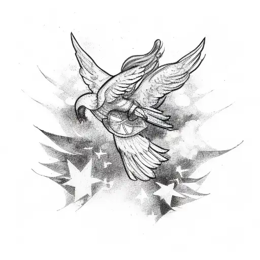 Shooting Stars With Wing Angel