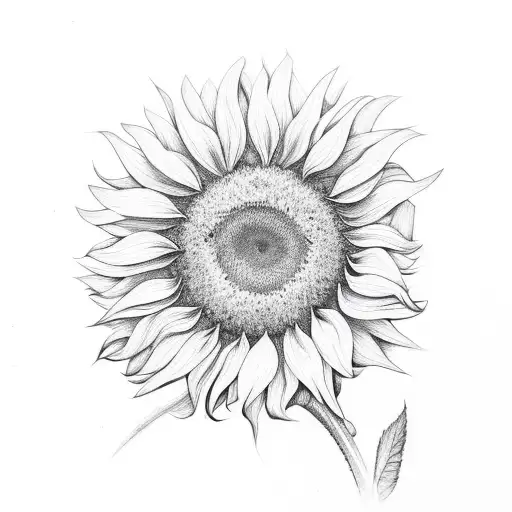 Sunflower Made Of Lines