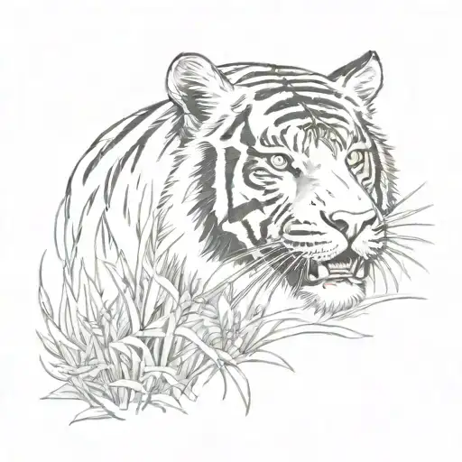 Tiger In Grass