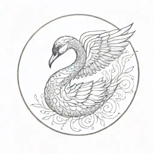 Black Swan Inside Circle