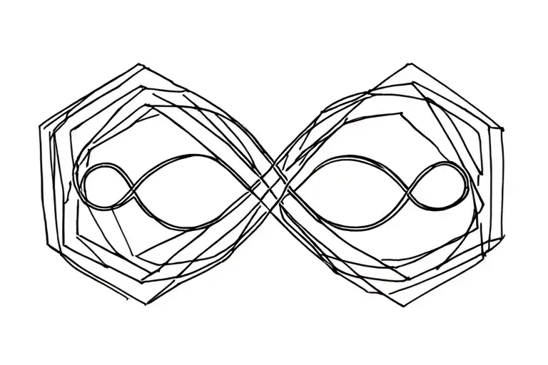 One Hexagon And One Infinity Symbol Intertwined Symbolizing Connection