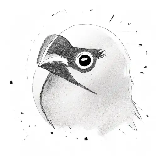 A Minimalistic Sketch Of A Black Bird Holding A Banner That Says 'Xoxo' In Its Beak