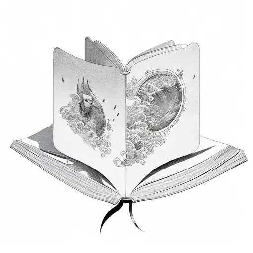 An Open Book With Waves Inside