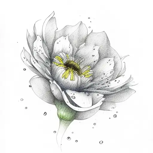 April Birth Flower Water Color Effect