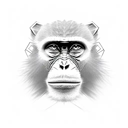 Monkey Face That Fades Into Geometric Shapes