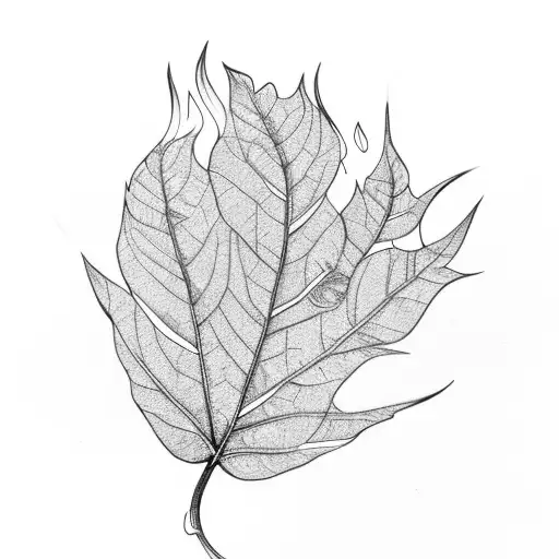 Gaja Leaf Burning In Fire