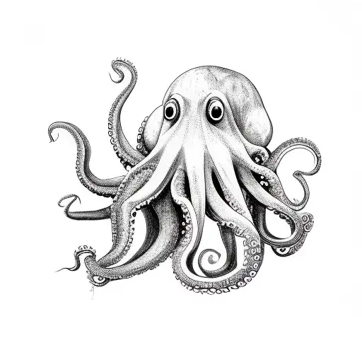 Octopus Drinking Coffee