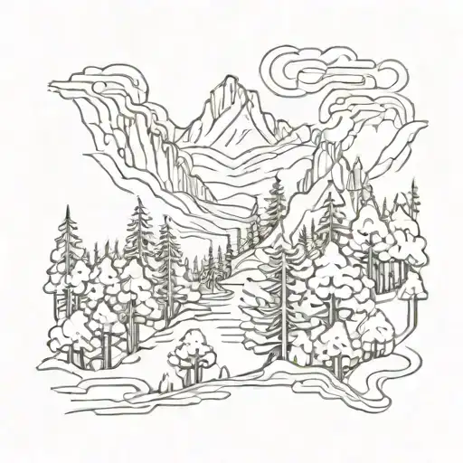 Forest With Mountains