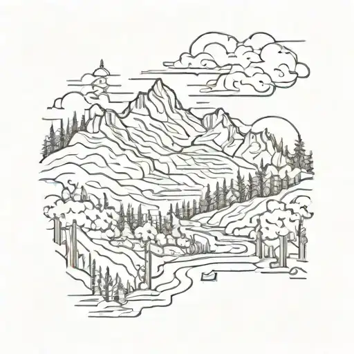 Forest With Mountains