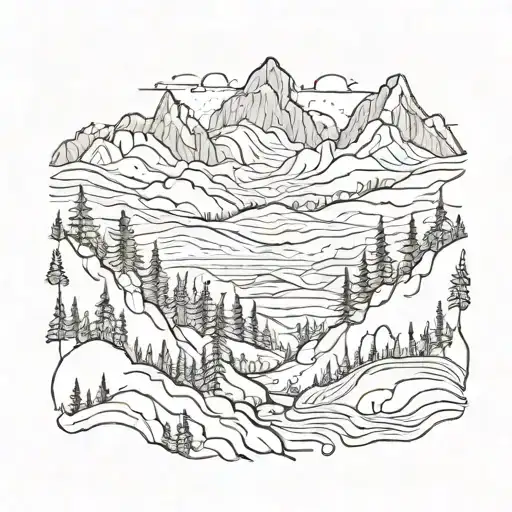 Forest With Mountains