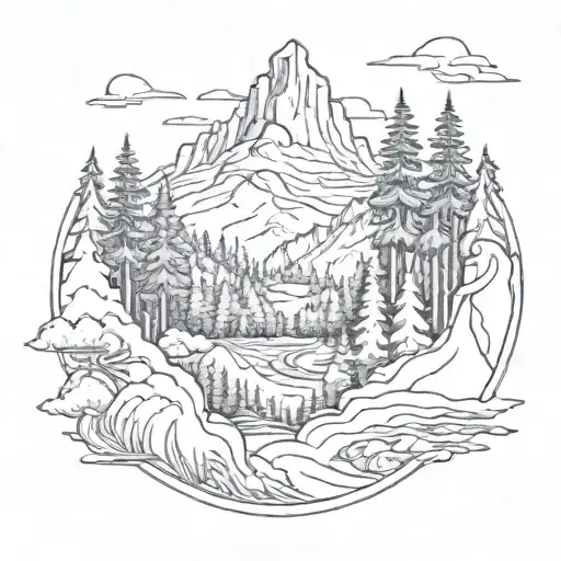 Forest With Mountains