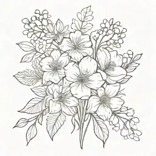 April May August Birth Flower Bouquet