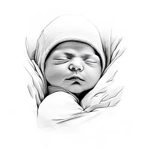 A Baby That Sleeps In His Arm