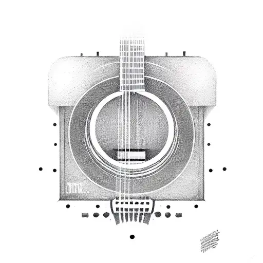 Guitar In The Background Of Electronics Space