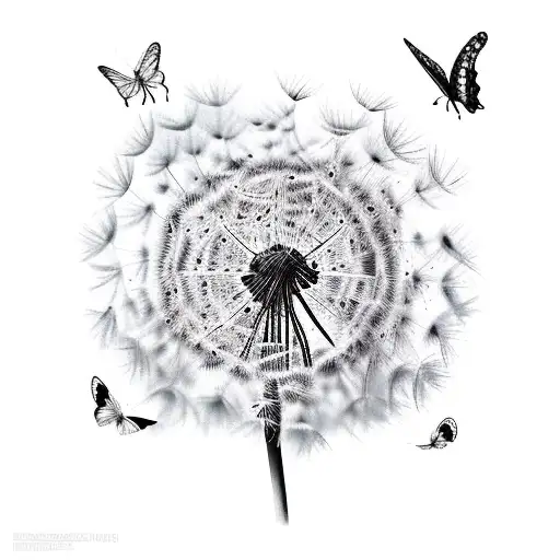 Dandelion Into Birds And Butterflies