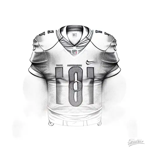 A Detailed Sketch Of A Football Player's Jersey With The Number 69