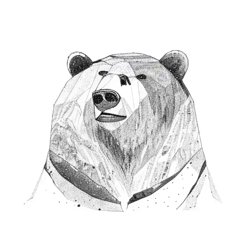 A Bear Sitting By A Riverbank