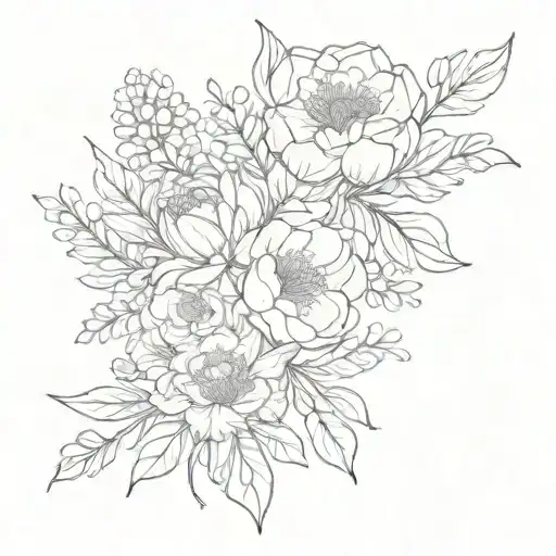 May July September December Birth Flower Bouquet Tied