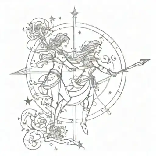 Virgo And Sagittarius Constellation Overlapping