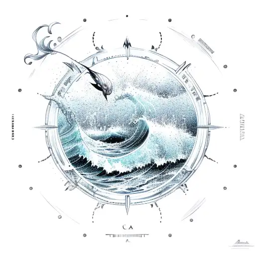 Ocean Wave With Leo Zodiac Sign