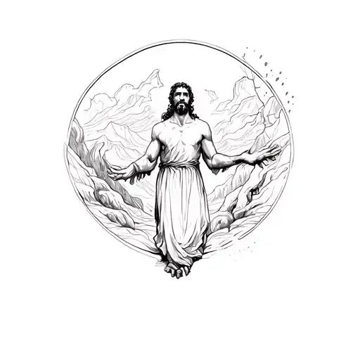 Prodigal Son Holding Hands Surrounded