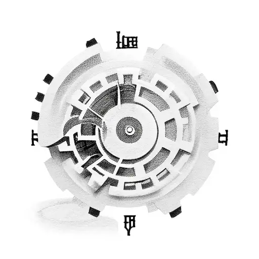 Gears With Clock With Time