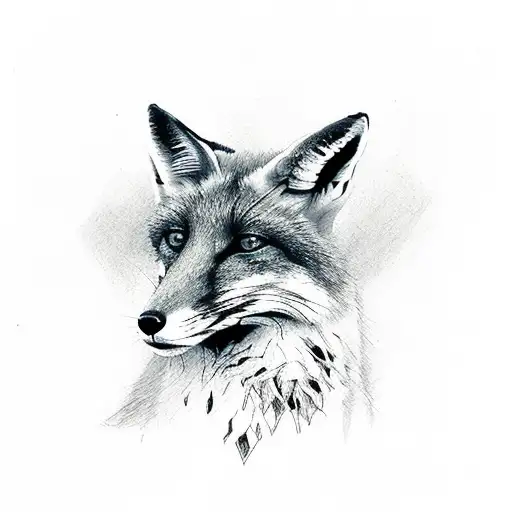 Fox Sitting On A Dice