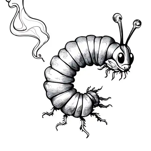 Smoking Caterpillar Alice In Wonderland